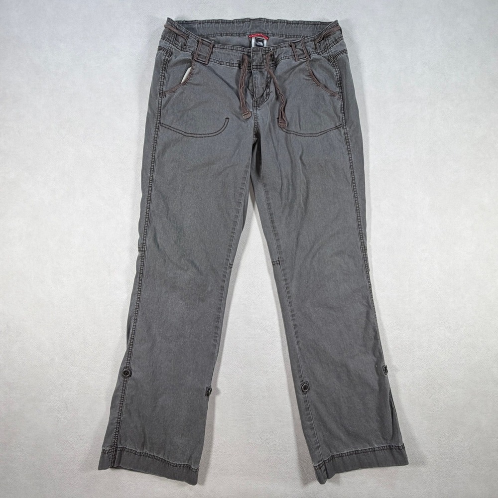 The North Face Womens Size 4 Gray Roll Up Convertible Hiking Pants Drawstring